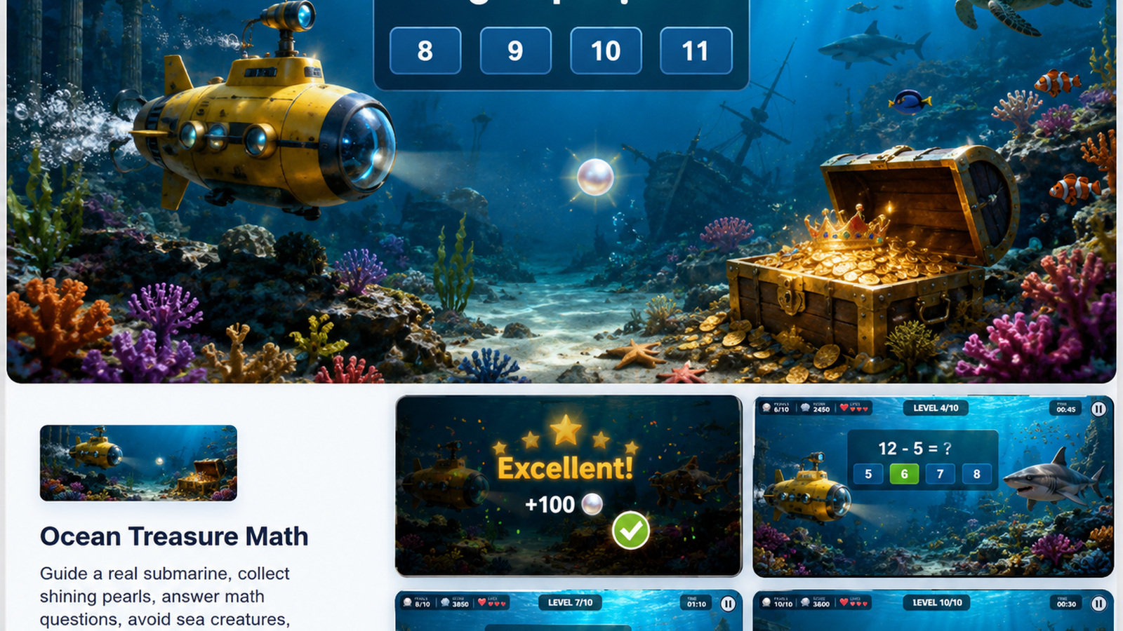 Ocean Treasure Math game cover
