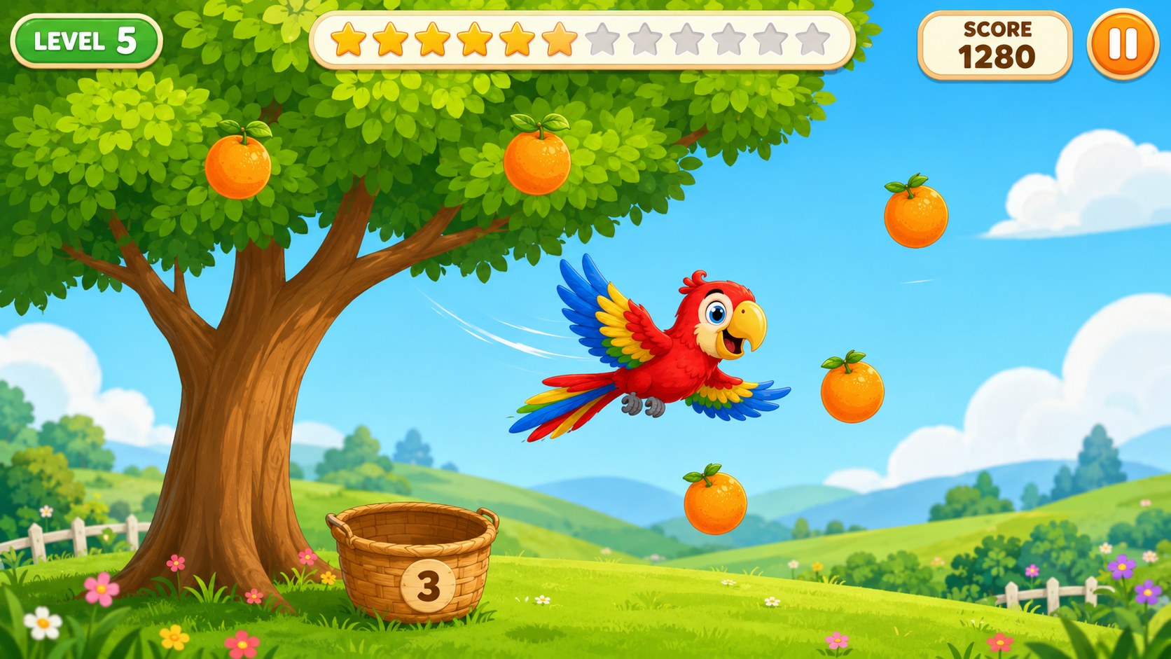 Parrot Orange Catch game cover