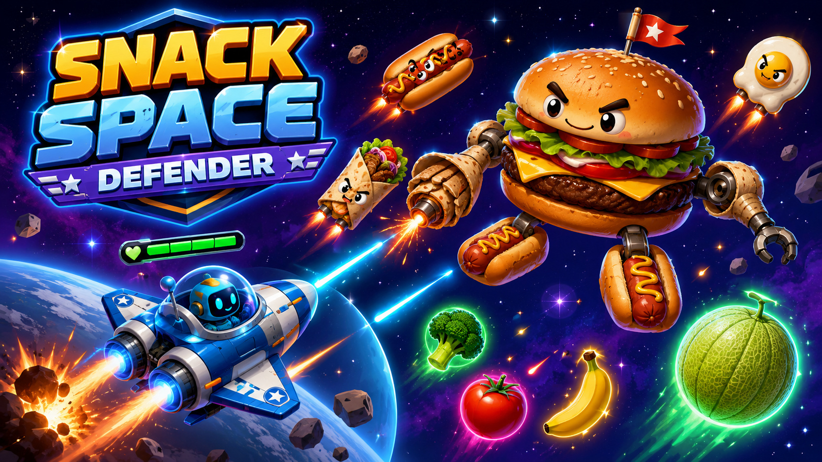Snack Space Defender game cover
